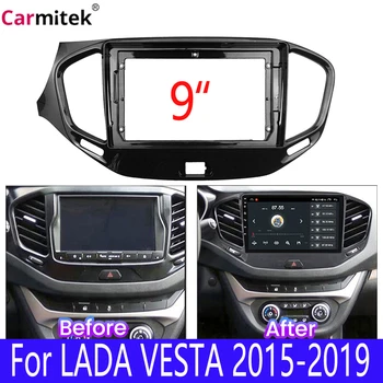 9 Polegadas 2 Din Rádio do Carro Fáscia Para Lada Vesta 2015-2020 Moldura Painel DVD de Instalação do GPS do Android Multimídia Player