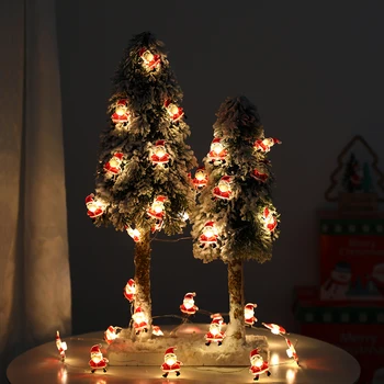 2M 20leds Decoração de Natal do DIODO emissor de Luz Luzes de corda Papai Noel flocos de Neve Árvore de Natal de Alce para a Festa de Natal Decoração da Casa