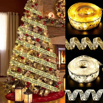 10m 100 de Natal de Led Fita Luzes da Lâmpada de Seqüência de caracteres Para Decorações para Árvores de Natal DIY de Renda Arcos para Festa de Casamentos Novo Ano de 2022