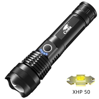 Ultra Brilhante Lanterna 5 Modos Usb Zoom Lanterna de Led Xhp50 18650 Ou 26650 Bateria de Acampamento ao ar livre Multi-função Impermeável Lâmpada