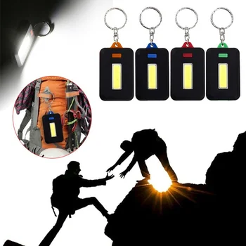 Mini Portátil do COB CONDUZIU a Lanterna elétrica do Keychain da Tocha de Emergência Camping, Pesca, Caminhadas Flash, Modo de Luz de Lâmpada de Ferramentas ao ar livre Aleatório 1pcs