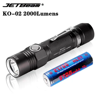 JETBEAM KO-02 Lanterna Recarregável LED V2.0 CREE XHP35 2000Lumens Com 18650 Bateria Impermeável Spootlight Holofote
