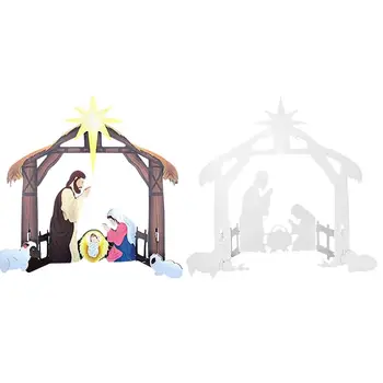 Natal De Jesus Inserir O Cartão De Plástico Do Conselho Sagrada Família Presépio Quintal Ornamentos De Jardim Ao Ar Livre Do Pátio Decoração