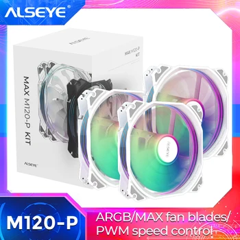 Alseye DC12V 120mm*3 ventilador kit de SINCRONIZAÇÃO RGB moldura branca de jogos 4pin 1300RPM ventoinha de computador