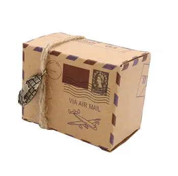 10pcs/lot DIY Kraft Caixa Embalagem Caixas de Presente de Casamento Lembrança Caixa de Presente de Empacotamento Mini Cracker Box Com a Seqüência de caracteres