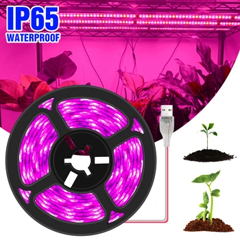 5V USB LED Cresce a Luz de Espectro Completo de gases de efeito de Luz Planta Crescer Tira Fito Lâmpada Led Hidroponia Vegetal de Semente de Flor Tenda de