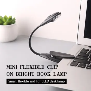 Quente Portátil Aluno Mini Livro Luz Led Mini Clip-On Lâmpada de Mesa de Luz Flexível da luz de presença Lâmpada de Leitura para Viagem Quarto Livro