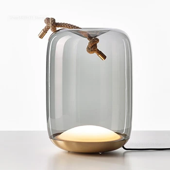 Designer nórdicos, Arte em Vidro Lâmpadas de Tabela para o Quarto LED da Lâmpada de Cabeceira Stand Mesa de Luz Moderno equipamento de Iluminação de Decoração de Casa de Luminaria
