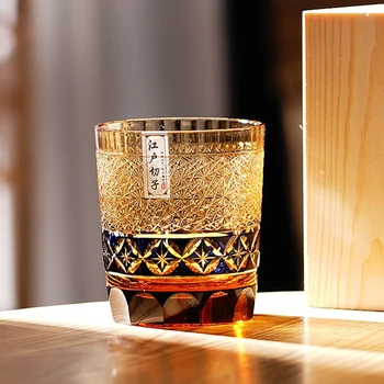 Edo Kiriko esculpidas à Mão, Copo de Cristal, Vidro do Uísque Uísque, Vidro Japonês Copo de Vinho Presentes Criativos