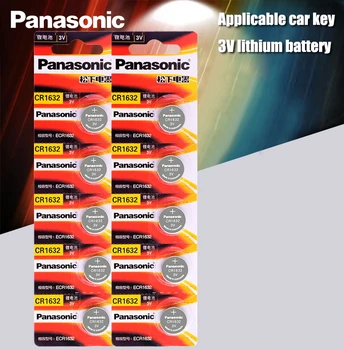 10pcs Panasonic cr1632 botão de célula tipo moeda de bateria 3v assistir carro de controle remoto teclas DL1632 ECR1632 GPCE1632 bateria de lítio