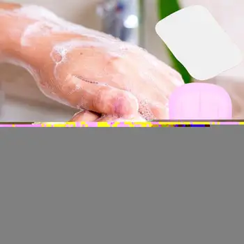 20pcs/box de Viagem Portátil Descartável Embalado Sabão, Papel de formação de Espuma do Banho Perfumado Lavar as Mãos Mini Papel de Sabão