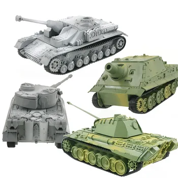 4D Tanque do Modelo de Construção Kits Militar Montagem de Brinquedos Educativos, Decoração de Alta densidade, Material Panther, Tiger Turmtiger de Assalto