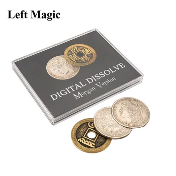 Digital Dissolver (Morgan Versão) Truques De Magia Moeda Visualmente Alterar Magia Mágico De Perto Ilusões Artifício Adereços Mentalismo