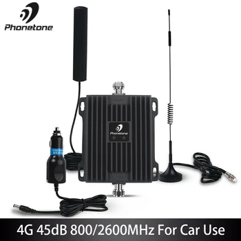 Celular Reforço de Sinal 4G LTE Amplificador 800/2600MHz Ganho de 45dB de Comunicação de Rede Móvel de Reforço de Repetidor para o Carro de Caminhão, Barco