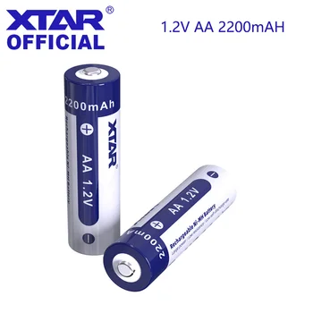 XTAR 4PCS 1,2 V pilhas AA NI-MH Bateria de 2200mAh Recarregável nimh Carregamento de Baterias por BC4 BC8 Carregador Botão superior AA Bateria Para Brinquedos