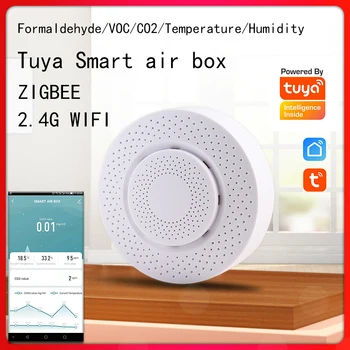 FrankEver Inteligente Caixa de Ar Wifi, ZIGBEE Formaldeído VOC CO2, Temperatura e Umidade Sensor Inteligente de Alarme Detector de Tuya Casa Inteligente