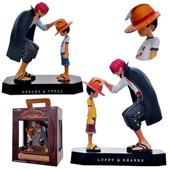 14cm de Anime One Piece Criança de Quatro Imperadores do Chapéu de Palha Monkey D. Luffy infância Figura de PVC Figura de Ação do Brinquedo Colecionável Modelo de Boneca