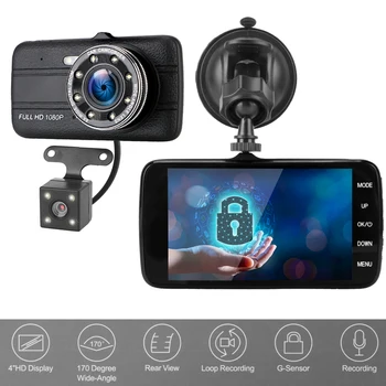 Dupla Lente G-sensor Automático de DashCam 170° de Ângulo Amplo de Acessórios Auto Traço Cam HD 1080P, Gravador de Vídeo da Câmera 4