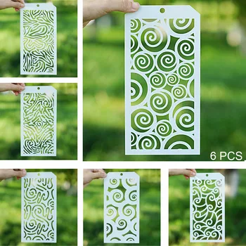 6 PCS 12*24 cm sem costura Estêncil para Scrapbooking Pintura álbum de Papel Cartão de Fazer Artesanato Decorativo em Relevo Modelo