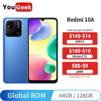 Global ROM Xiaomi Redmi 10A 4 GB 64 GB/128GB Helio G25 Octa Core Bateria de 5000mAh 6.53