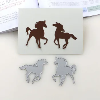 DUOFEN de CORTE de METAL MORRE 2019 Novo conjunto de cavalos estêncil para DIY papercraft projetos de Scrapbook Papel Álbum