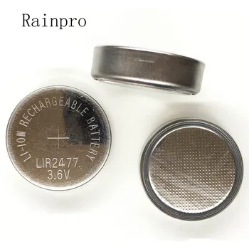 Rainpro 2pcs/monte LIR2477 3,6 V no botão de bateria recarregável LIR2477 recarregável de iões de lítio pode substituir CR2477