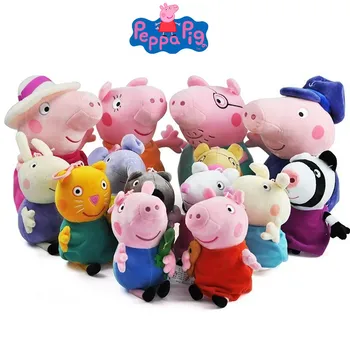 Genuíno 19 Cm de Peppa Pig George Família de Pelúcia Boneca, Brinquedos Para Crianças, Presentes de Natal