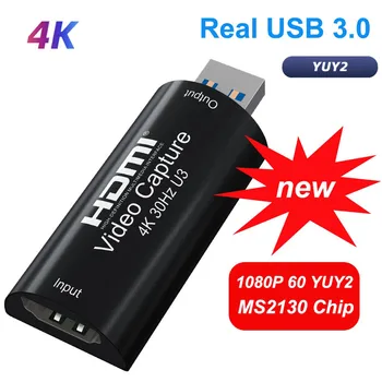MS2130 Mini 4K Placa de Captura de Vídeo 1080P a 60fps PS4 Gravação da Câmera de Caixa HDMI USB 3.0 PC ao Vivo Streaming de Grabber Gravador de Jogo