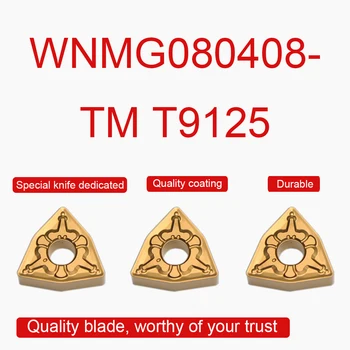 10PCS de Alta Qualidade WNMG080408-TM T9125 de Pastilhas de Torneamento Externo Pastilhas de Usinagem CNC Torno Ferramenta de corte