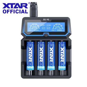XTAR 18650 Rápido Carregador de Bateria X4 Display LCD de Carregamento 3,7 V 18750 26650 21700 18350 1,2 V AA AAA Recarregável Carregador de Bateria