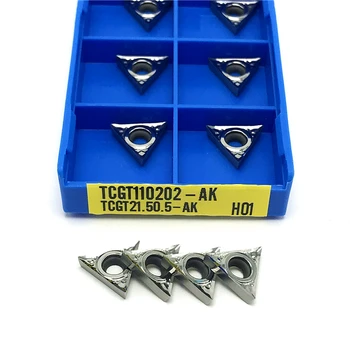 TCGT110202 AK H01 de alumínio torneamento Interno ferramenta de ferramenta de Corte de Pastilhas de metal duro ferramentas de torno CNC TCGT 110202 transformando inserir