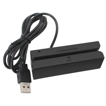 MSR90 USB Faixa Magnética do Cartão de Máquina de Leitura do Leitor de Cartão de Listra 3 Faixas Mini Hi-Co Swiper Para PC USB