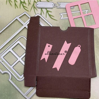 A etiqueta da caixa de Metal cortantes Stencils Para DIY Scrapbooking Decorativos em Relevo de Artesanato, Cortando Modelo