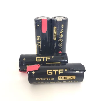 2020 Novas GTF 18500 1400mAh 100% da capacidade 3.7 V bateria de Li-Ion Bateria Recarregável para a Lanterna elétrica do DIODO emissor de cabeça plana + DIY nicke