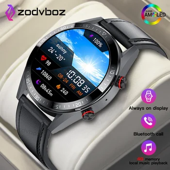 AMOLED Smart Watch, os Homens Sempre Em Tempo de Exibição de Chamada Bluetooth Relógios de 4G de Memória Local de Reprodução de Música, Impermeável Smartwatch 2022