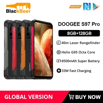 DOOGEE S97 Pro Celular Robusto 8G+128G Helio G95 Octa Core Smartphone 40m Laser Variando de Telefone Celular 48MP AI Quad Câmara NFC