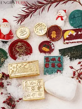 3D Selo de Cera Carimbo de Natal/Santa/Veado/ Sinos de Vedação do Selo de Ano Novo Para Cartões Envelopes Presente de Natal de Embalagem de Presente Carimbo