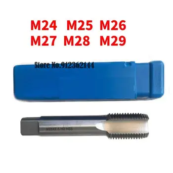 M24 M25 M26 M27 M28 M29 dentes=1.0 1.5 2.0 3.0 mm HSS Máquina Toque Parafuso de Rosca Métrica Plug Toque Torneiras de Rosca