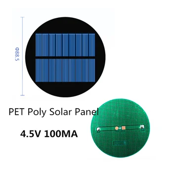 Circular PET Poli Painel Solar 4.5 V 100MA para DIY Brinquedo/Luz Solar do Gramado Sensor de Luzes/ Solar da Lanterna elétrica
