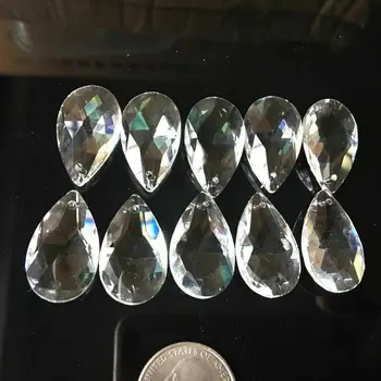 10PC Clara de Gota de Vidro de Cristal Facetado Prisma Lustre Partes Sol Apanhador de Artesanato de Jóias de Sorte a Luz Feng Shui Decoração de Suspensão